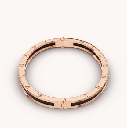 [⭐Glow]ZERO 1 PINK GOLD WITH BLACK CERAMIC BRACELET