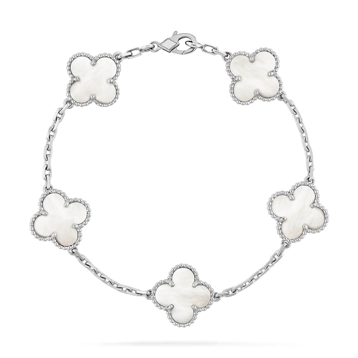 [⭐Glow]CLOVER WHITE PEARL MOP 5 MOTIF BRACELET COLLECTION