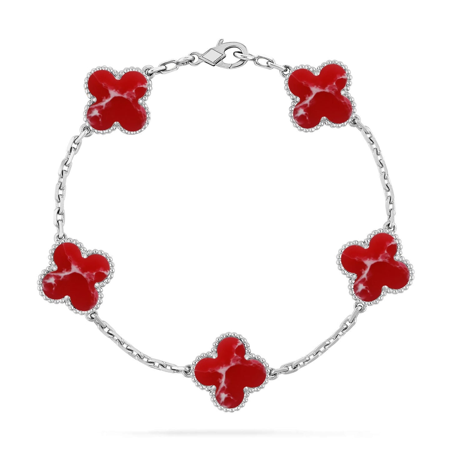 [⭐Glow]CLOVER 5 MOTIF RED PATTERN BRACELET COLLECTION