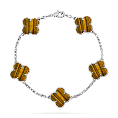 [⭐Glow] CLOVER 5 MOTIFS TIGER EYE BRACELET COLLECTION