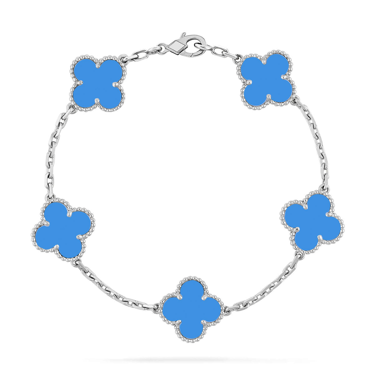 [⭐Glow] CLOVER 5 MOTIF BLUE AGATE BRACELET COLLECTION