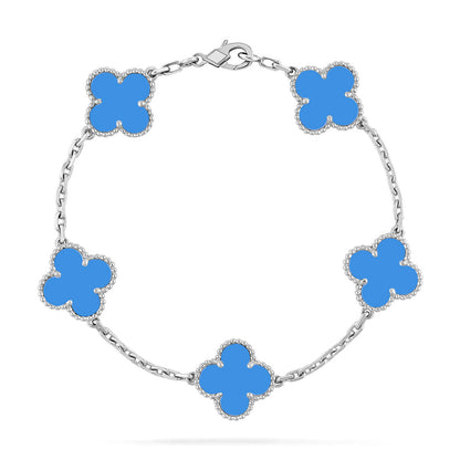 [⭐Glow] CLOVER 5 MOTIF BLUE AGATE BRACELET COLLECTION