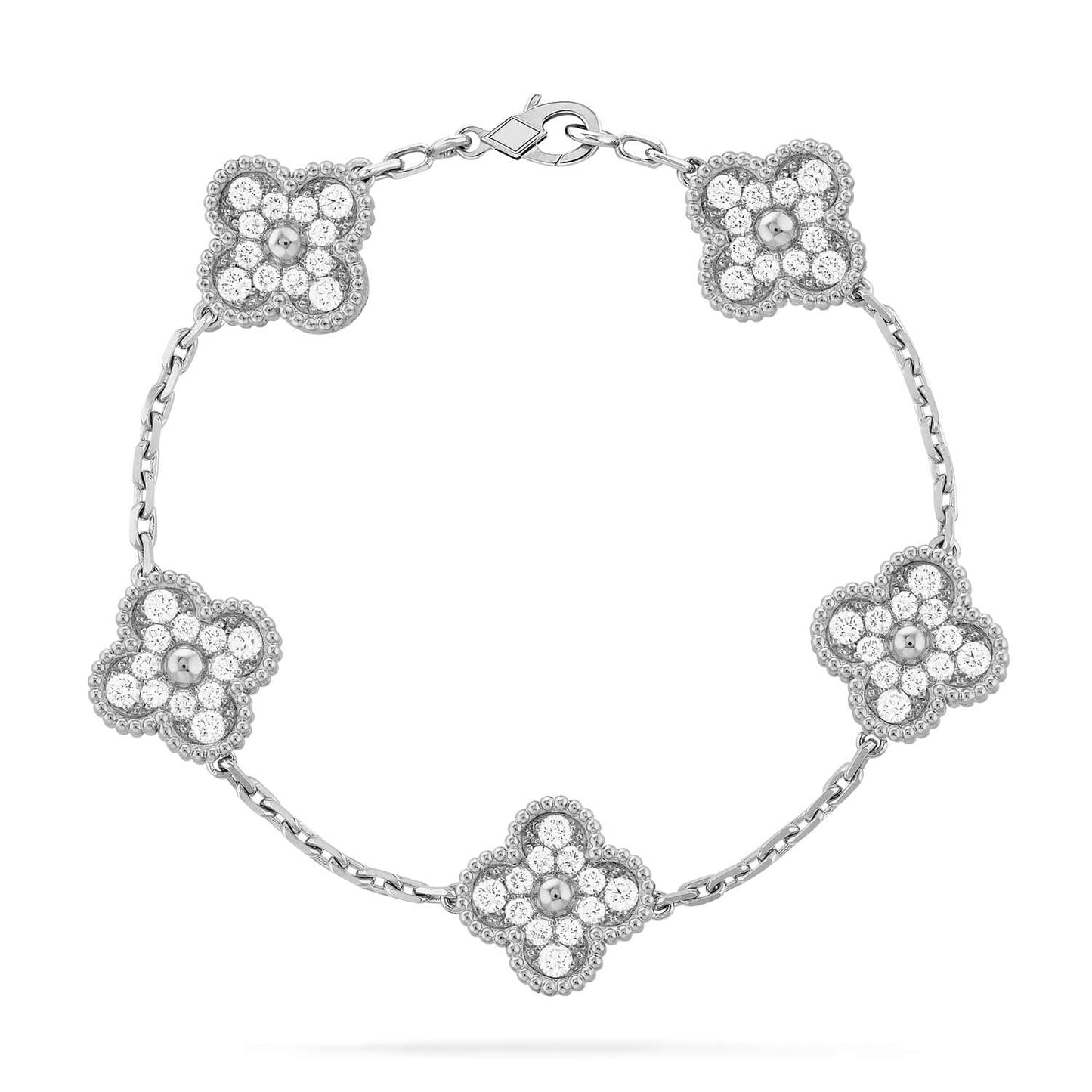 [⭐Glow] CLOVER 5 MOTIF FULL DIAMOND BRACELET COLLECTION
