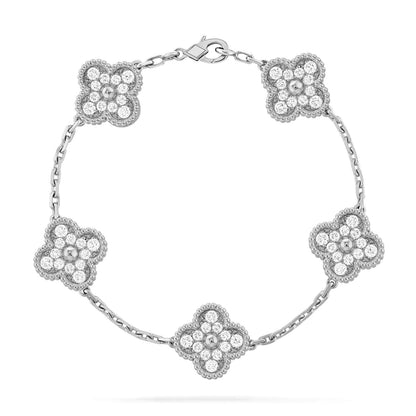 [⭐Glow] CLOVER 5 MOTIF FULL DIAMOND BRACELET COLLECTION