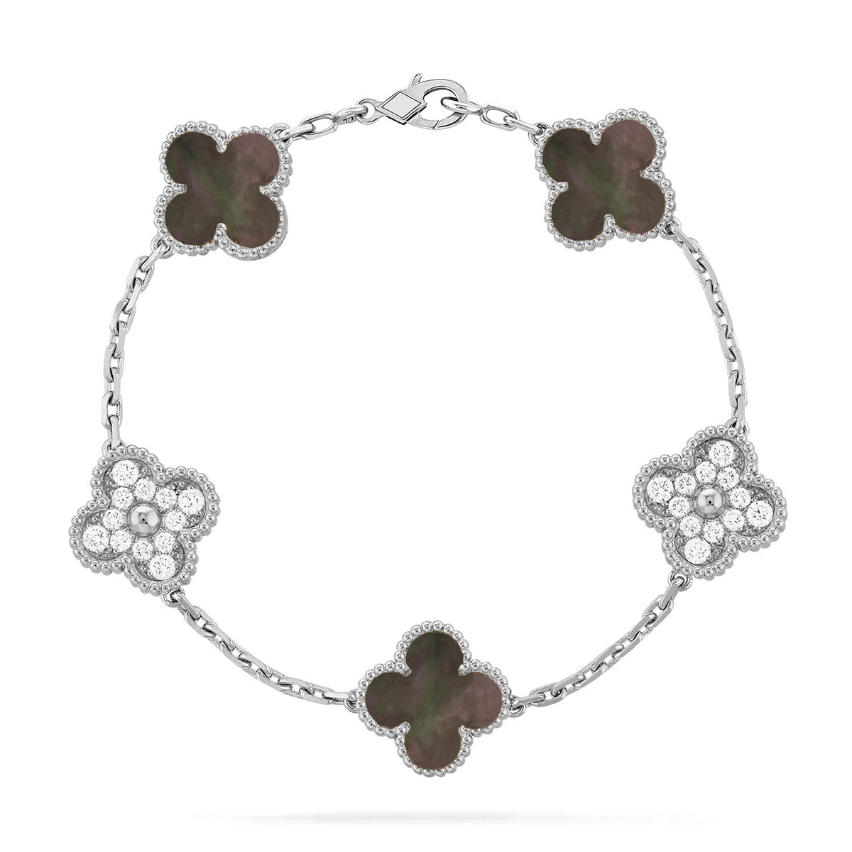 [⭐Glow] CLOVER 5 MOTIF GRAY MOP BRACELET COLLECTION