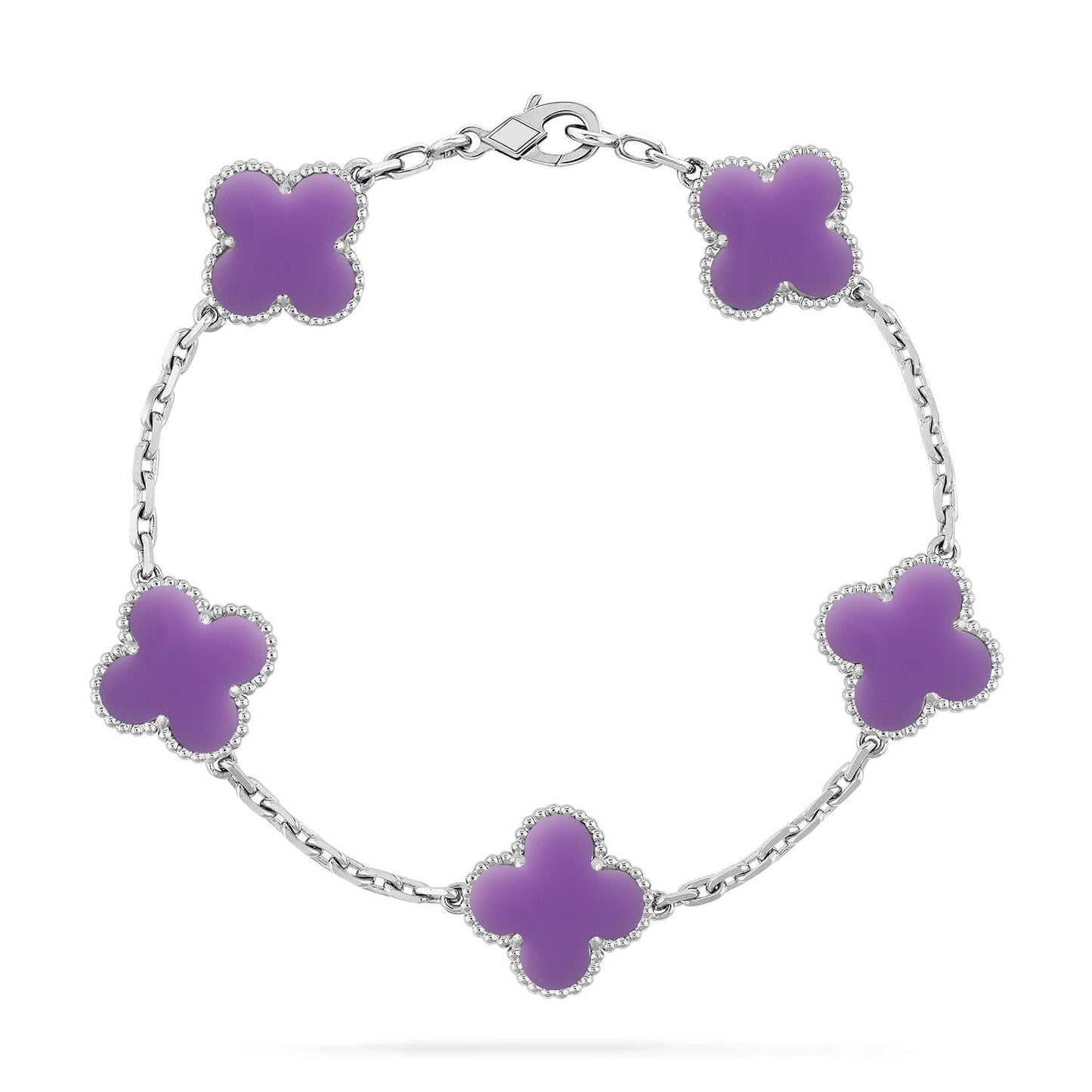 [⭐Glow]CLOVER 5 MOTIF LIGHT PURPLE BRACELET COLLECTION