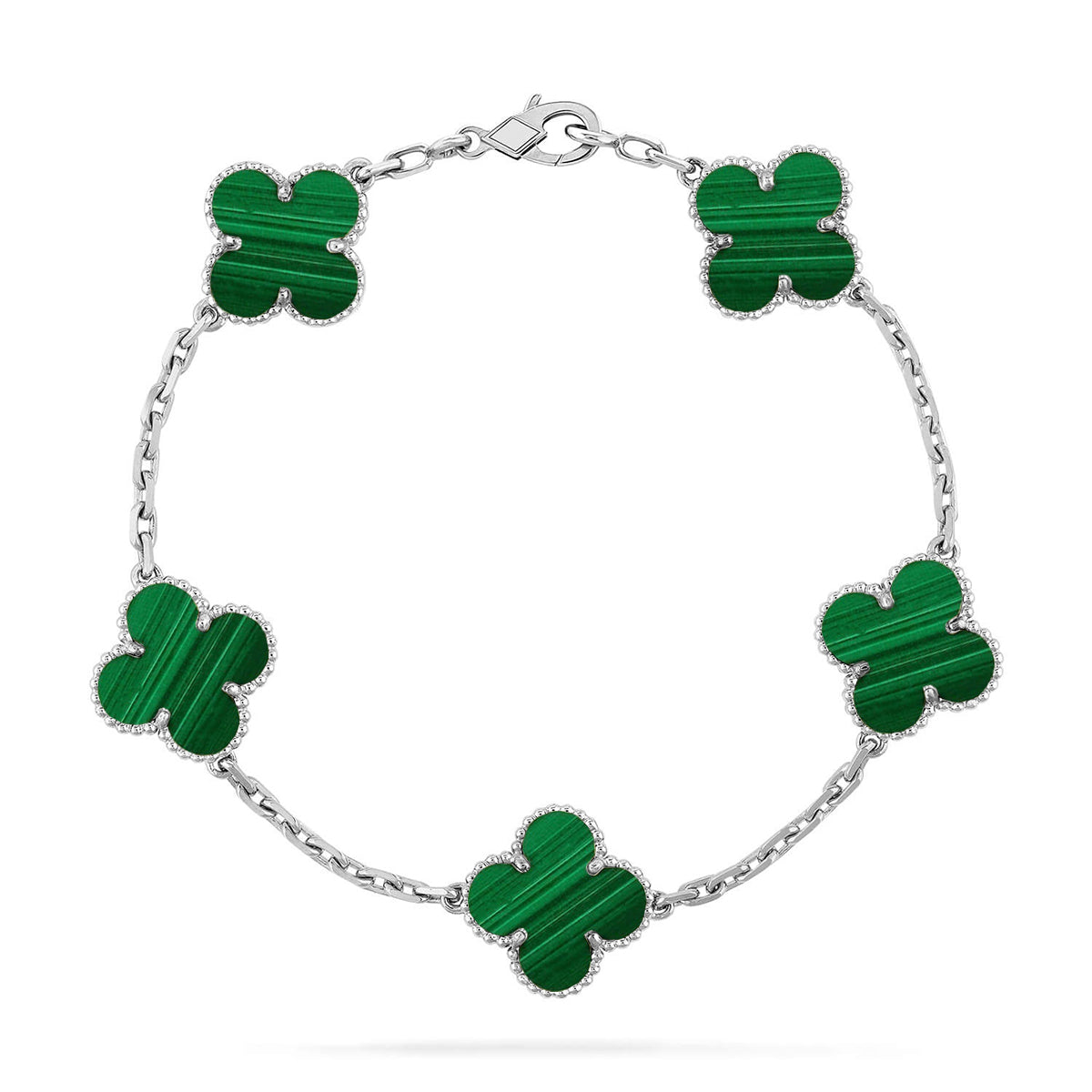 [⭐Glow] CLOVER 5 MOTIF MALACHITE BRACELET COLLECTION