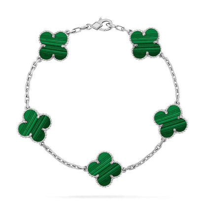 [⭐Glow] CLOVER 5 MOTIF MALACHITE BRACELET COLLECTION