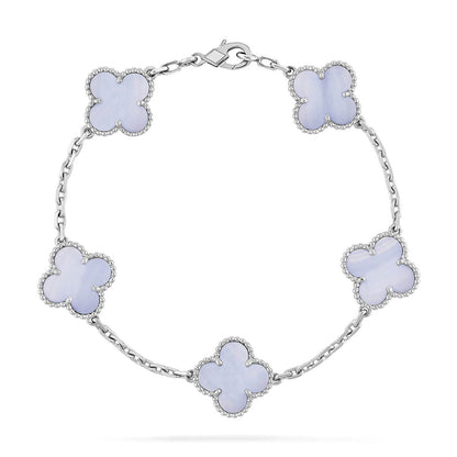 [⭐Glow] CLOVER 5 MOTIF PURPLE CHALCEDONY BRACELET COLLECTION