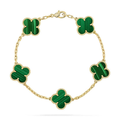 [⭐Glow] CLOVER 5 MOTIF MALACHITE BRACELET COLLECTION
