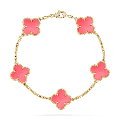 [⭐Glow] CLOVER 5 MOTIFS  PINK MOP BRACELET COLLECTION