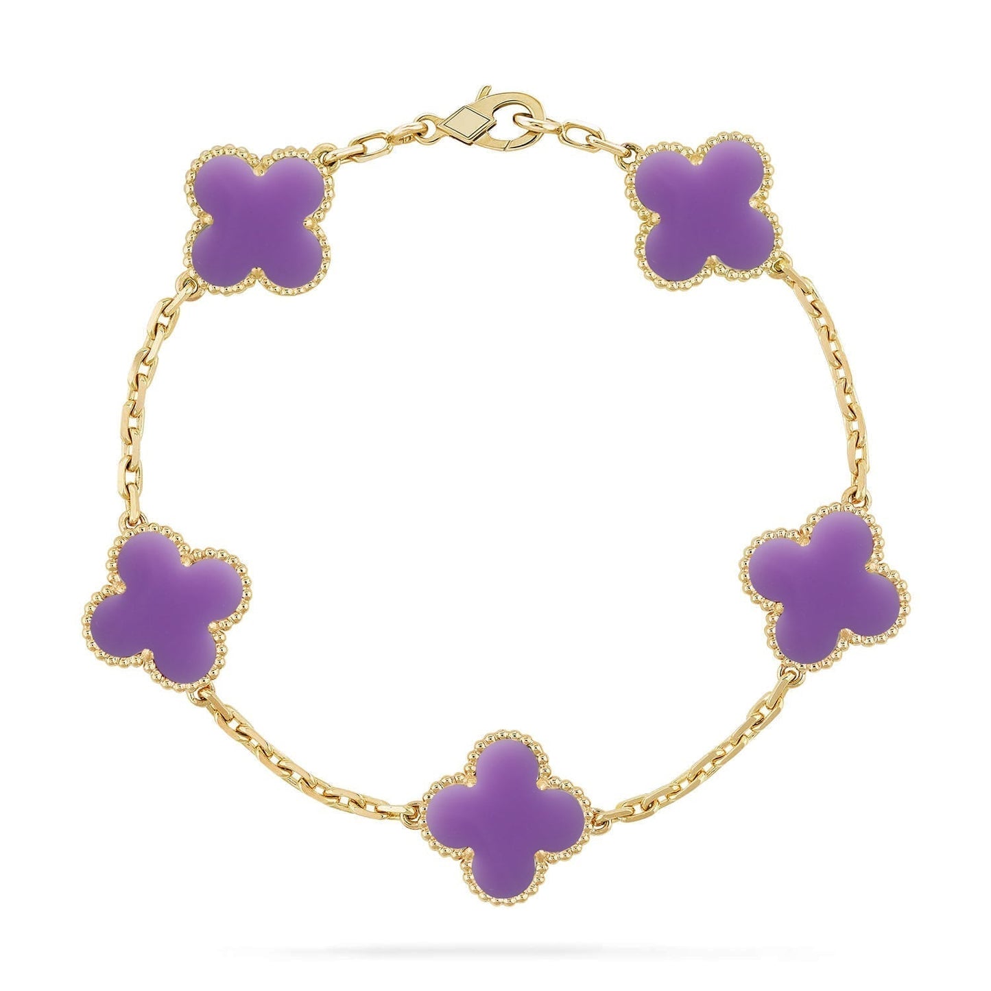 [⭐Glow]CLOVER 5 MOTIF LIGHT PURPLE BRACELET COLLECTION