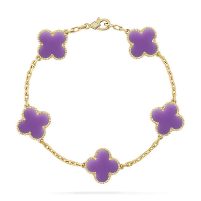 [⭐Glow]CLOVER 5 MOTIF LIGHT PURPLE BRACELET COLLECTION