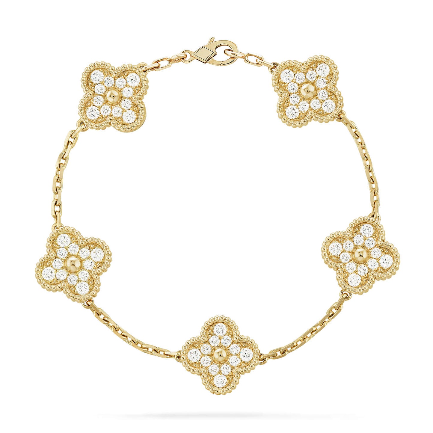 [⭐Glow] CLOVER 5 MOTIF FULL DIAMOND BRACELET COLLECTION