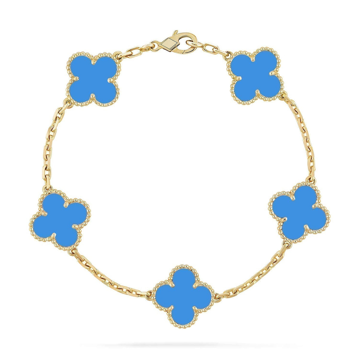 [⭐Glow] CLOVER 5 MOTIF BLUE AGATE BRACELET COLLECTION