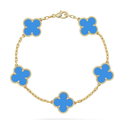 [⭐Glow] CLOVER 5 MOTIF BLUE AGATE BRACELET COLLECTION