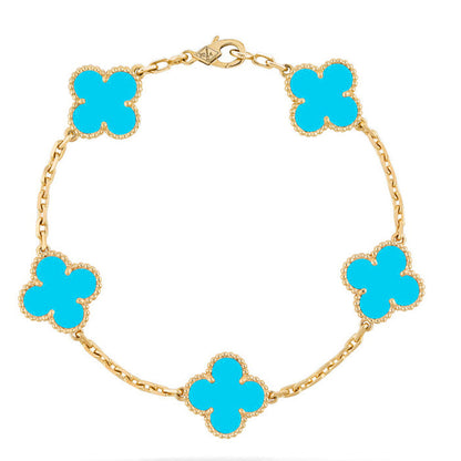 [⭐Glow] CLOVER 5 MOTIF TURQUOISE BRACELET COLLECTION