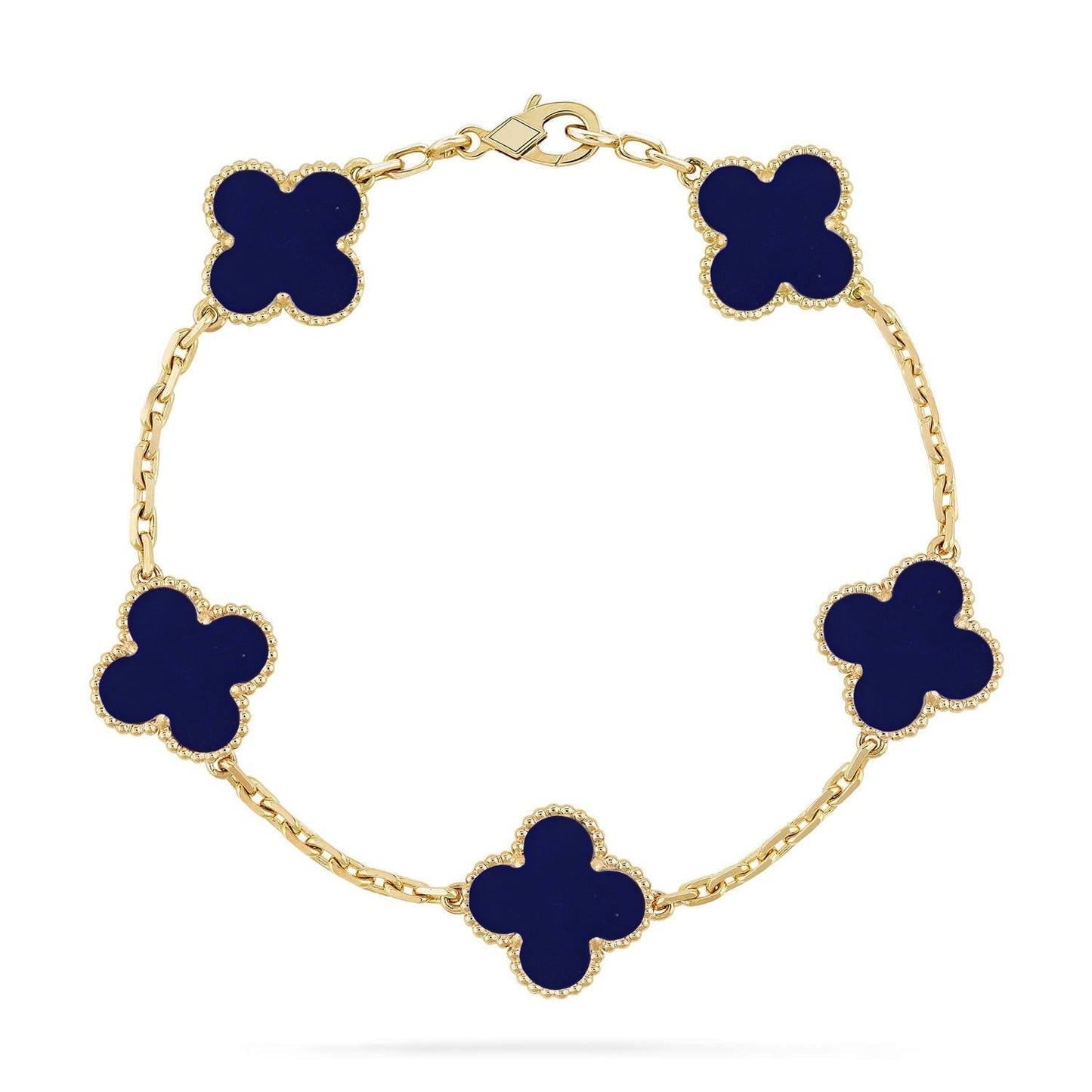 [⭐Glow]CLOVER 5 MOTIF LAPIS LAZULI BRACELET COLLECTION