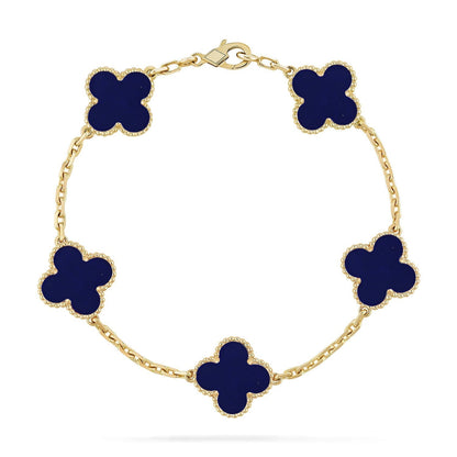 [⭐Glow]CLOVER 5 MOTIF LAPIS LAZULI BRACELET COLLECTION