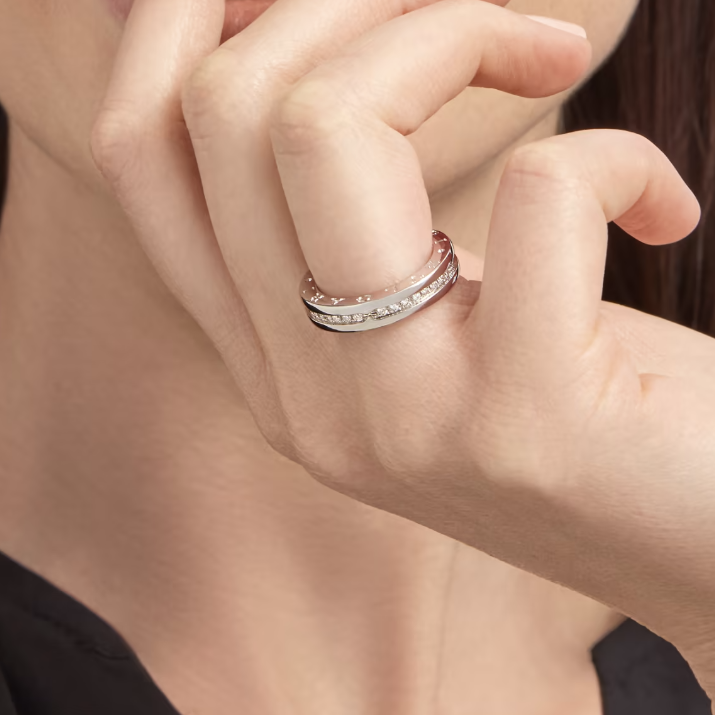 [⭐Glow]ZERO 1 ONE-BAND PAVED DIAMONDS ON THE SPIRAL RING