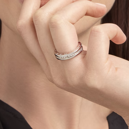 [⭐Glow]ZERO 1 ONE-BAND PAVED DIAMONDS ON THE SPIRAL RING