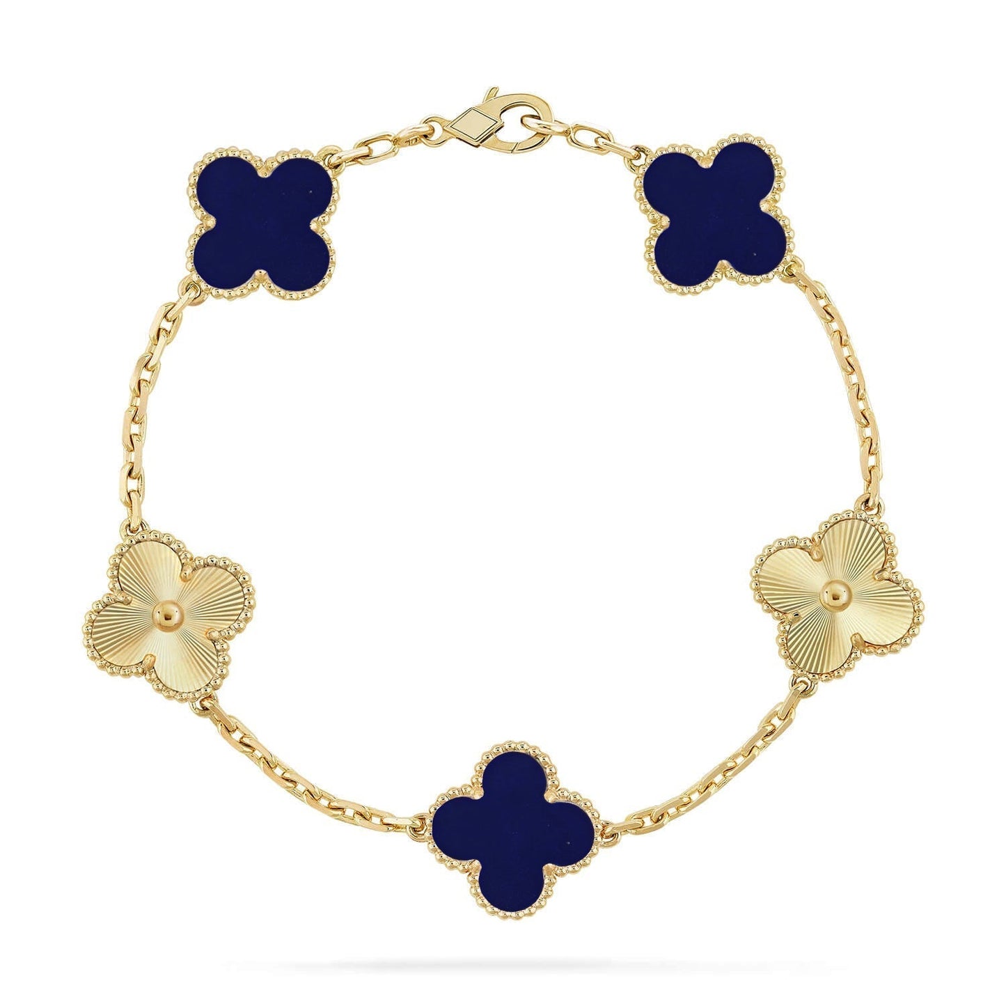 [⭐Glow]CLOVER 5 MOTIF LAPIS LAZULI BRACELET COLLECTION