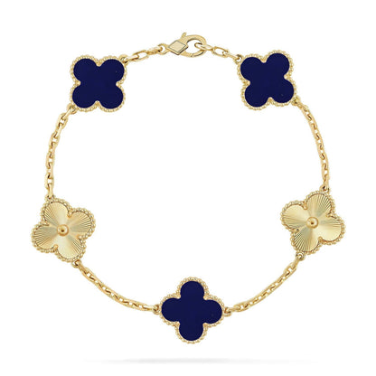 [⭐Glow]CLOVER 5 MOTIF LAPIS LAZULI BRACELET COLLECTION