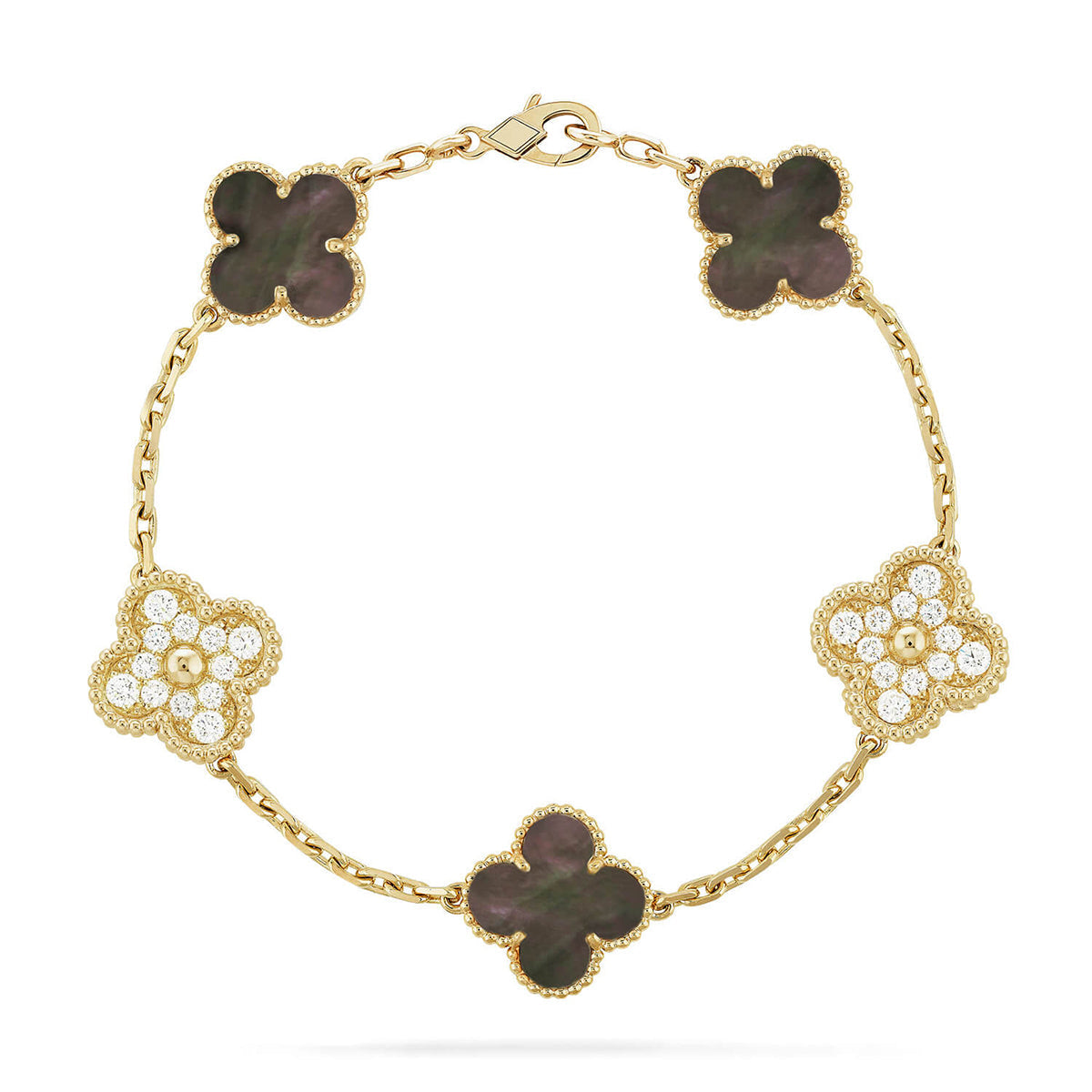 [⭐Glow] CLOVER 5 MOTIF GRAY MOP BRACELET COLLECTION