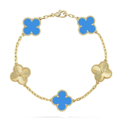 [⭐Glow] CLOVER 5 MOTIF BLUE AGATE BRACELET COLLECTION