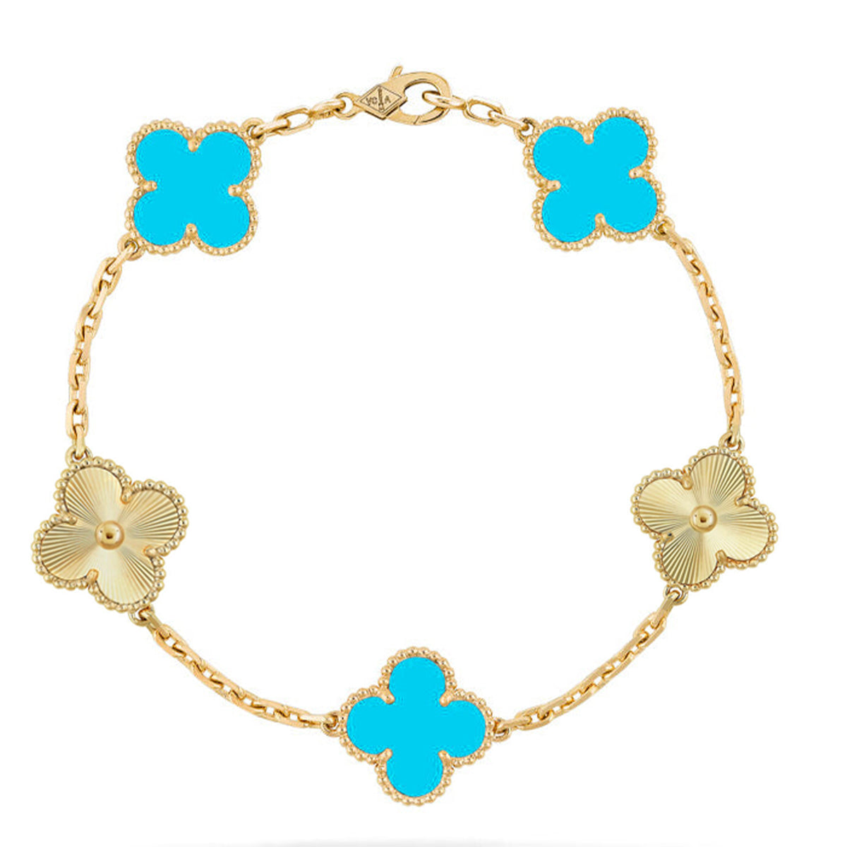 [⭐Glow] CLOVER 5 MOTIF TURQUOISE BRACELET COLLECTION
