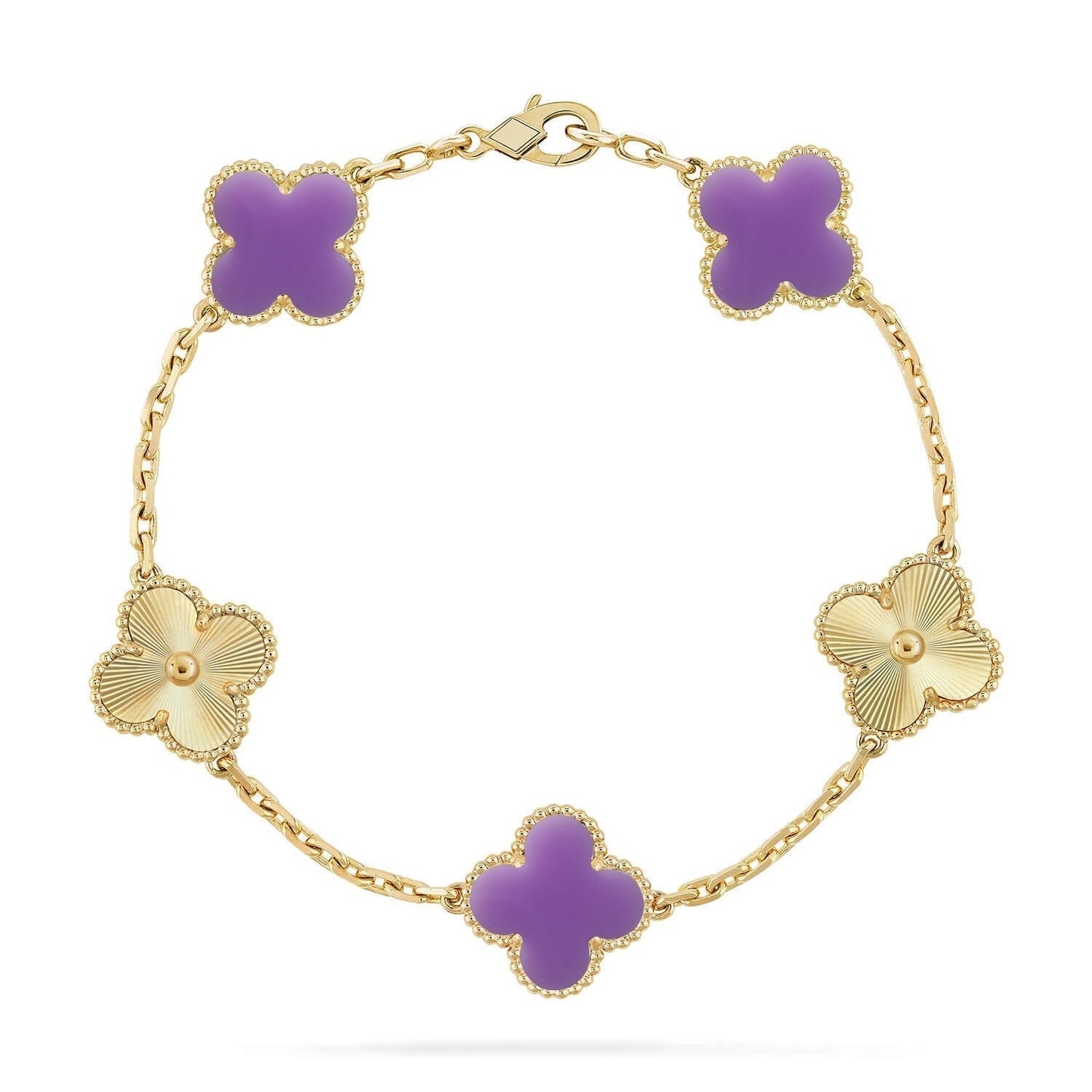 [⭐Glow]CLOVER 5 MOTIF LIGHT PURPLE BRACELET COLLECTION