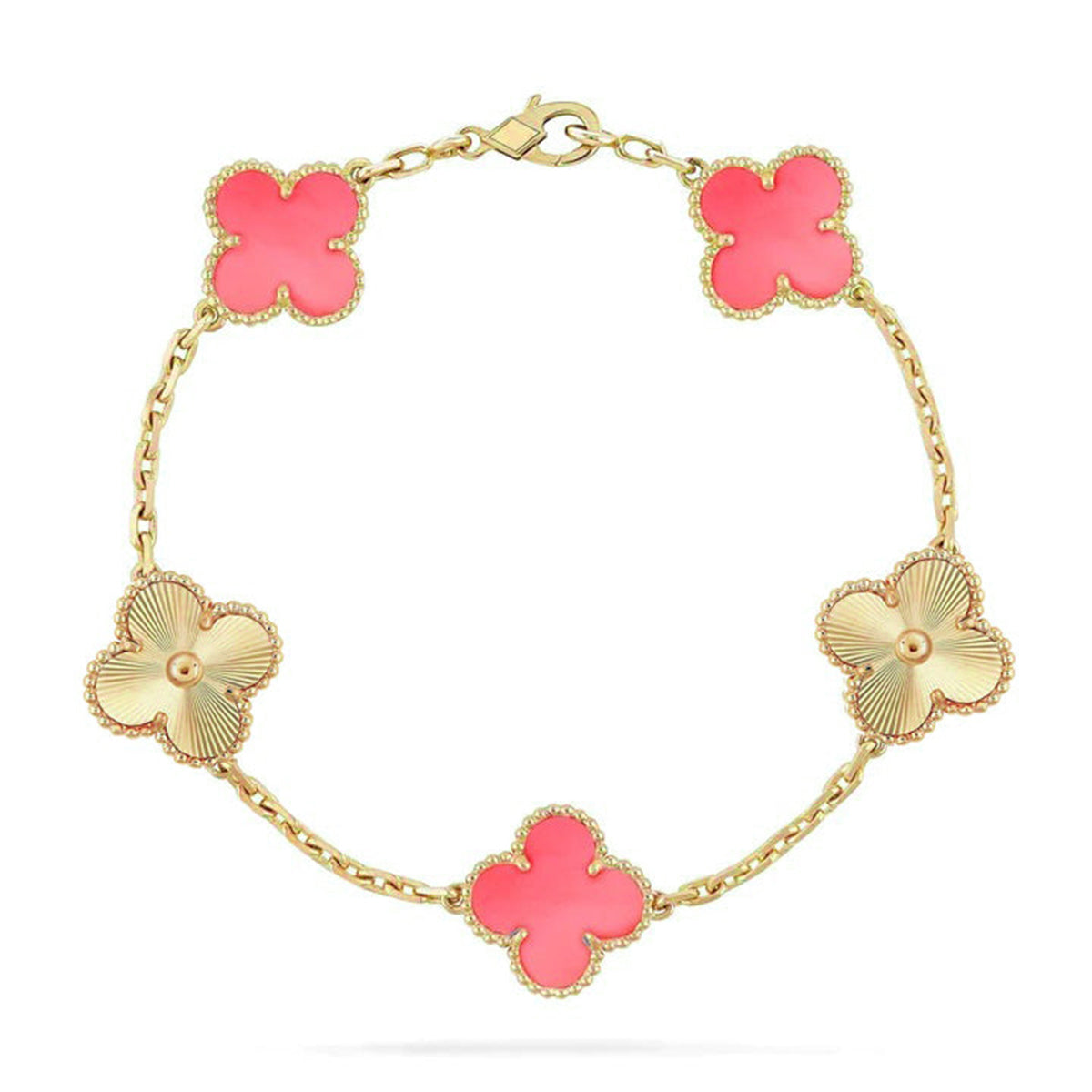 [⭐Glow] CLOVER 5 MOTIFS  PINK MOP BRACELET COLLECTION