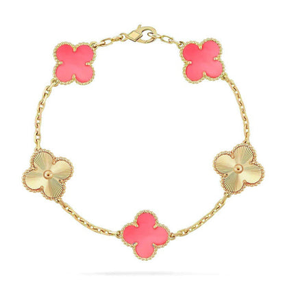 [⭐Glow] CLOVER 5 MOTIFS  PINK MOP BRACELET COLLECTION