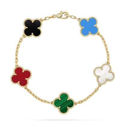 [⭐Glow]CLOVER 5 MOTIFS MULTICOLOR BRACELET
