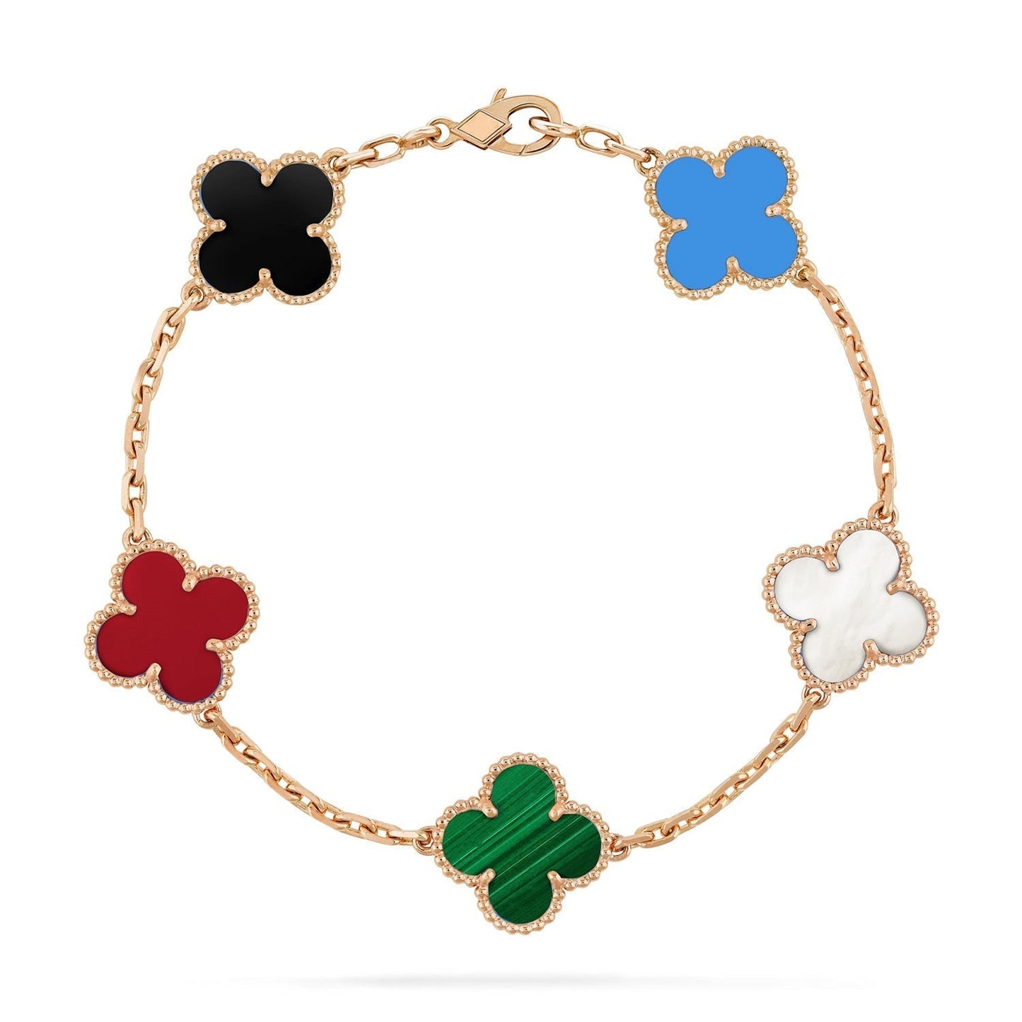 [⭐Glow]CLOVER 5 MOTIFS MULTICOLOR BRACELET