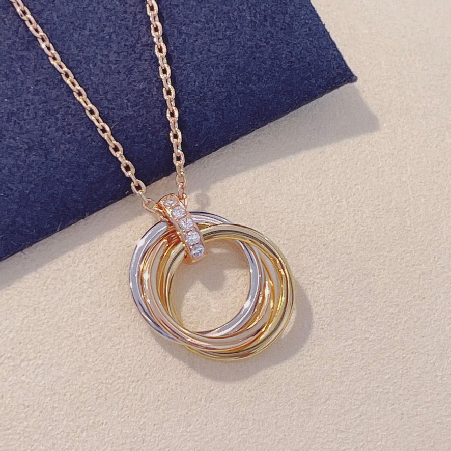 [⭐Glow]TRINITY NECKLACE GOLD  DIAMONDS