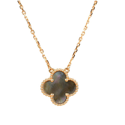 [⭐Glow]CLOVER 15MM  GRAY MOTHER OF PEARL NECKLACE