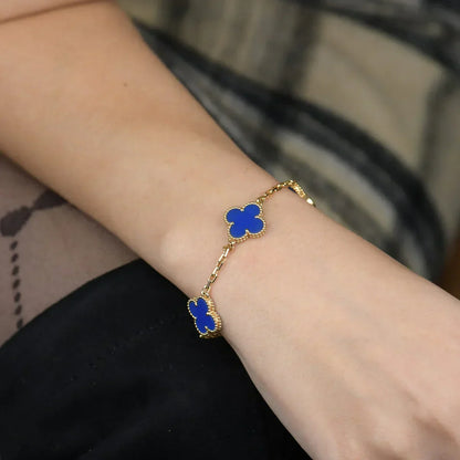 [⭐Glow] CLOVER 5 MOTIF BLUE AGATE BRACELET COLLECTION