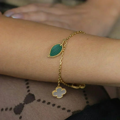 [⭐Glow]LUCKY SPRING 5 MOTIF GOLD BRACELET