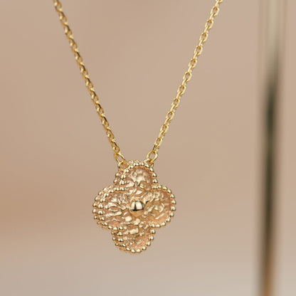 [⭐Glow]CLOVER 15MM  BRONZING NECKLACE