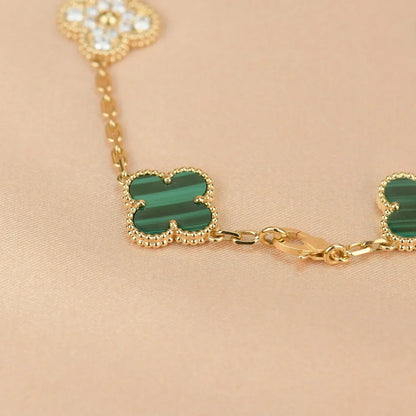 [⭐Glow] CLOVER 5 MOTIF MALACHITE BRACELET COLLECTION