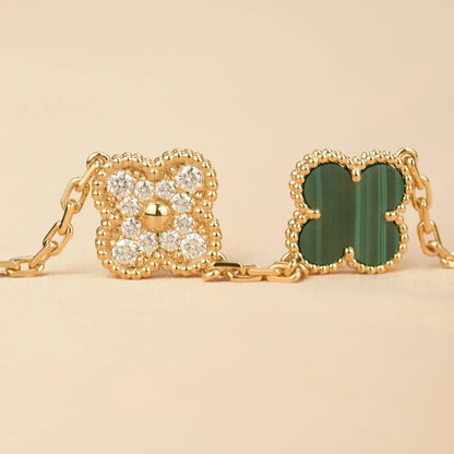 [⭐Glow] CLOVER 5 MOTIF MALACHITE BRACELET COLLECTION