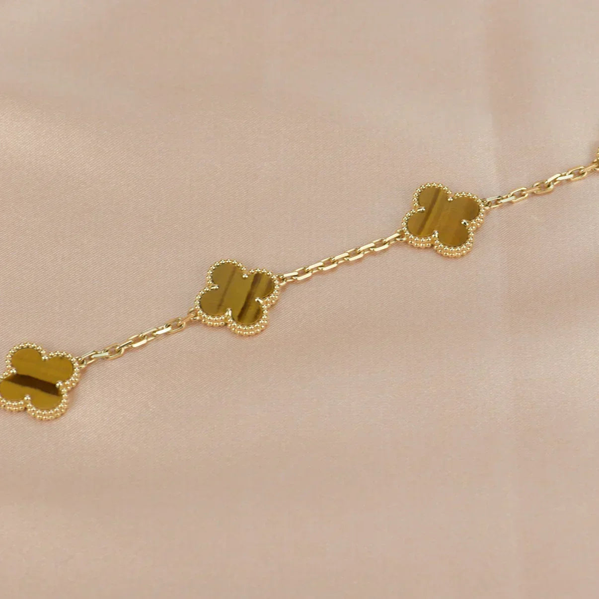 [⭐Glow] CLOVER 5 MOTIFS TIGER EYE BRACELET COLLECTION