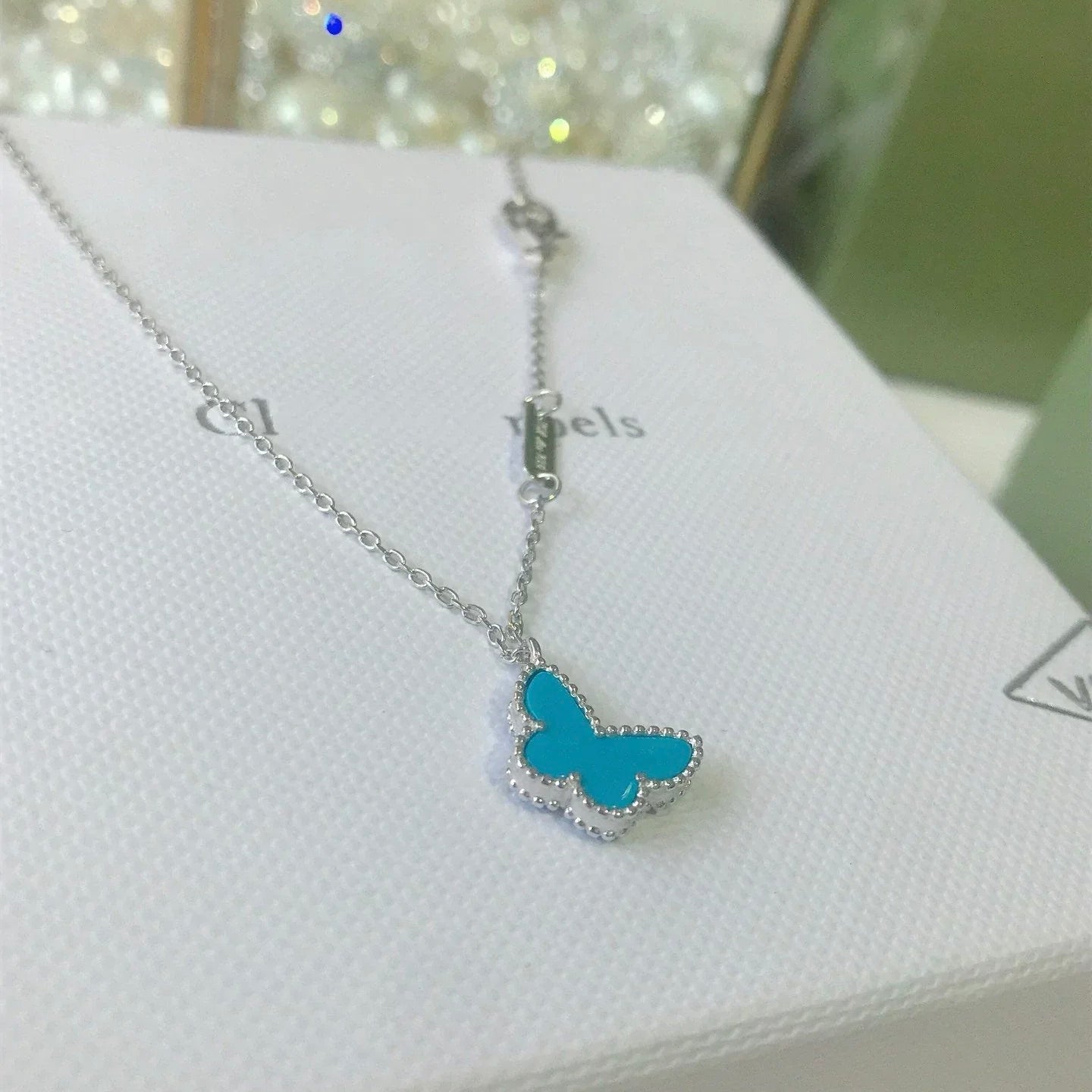 [⭐Glow]BUTTERFLY TURQUOISE BUTTERFLY BRACELET SILVER