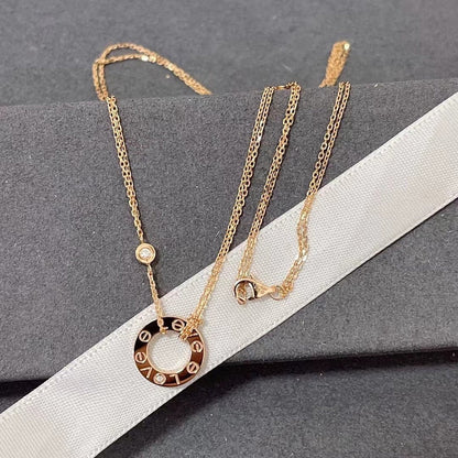 [⭐Glow]LOVE NECKLACE 16MM 2 DIAMONDS