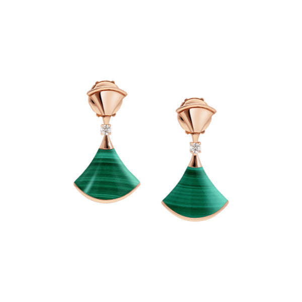 [⭐Glow]DREAM MALACHITE PINK GOLD EARRINGS