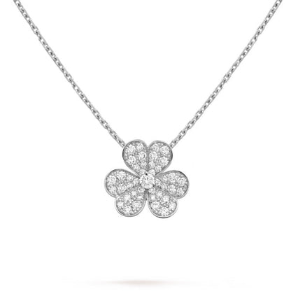 [⭐Glow]CLOVER DIAMOND NECKLACE SILVER