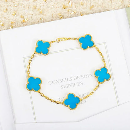 [⭐Glow] CLOVER 5 MOTIF TURQUOISE BRACELET COLLECTION