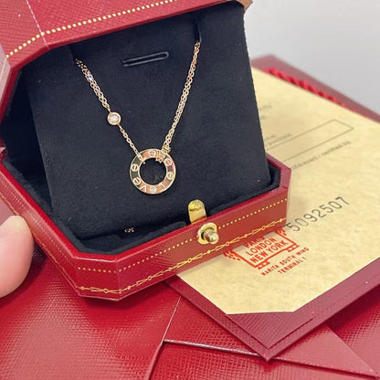 [⭐Glow]LOVE NECKLACE 16MM 2 DIAMONDS