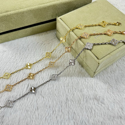 [⭐Glow]CLOVER 6 MOTIF DIAMOND LASER BRACELET